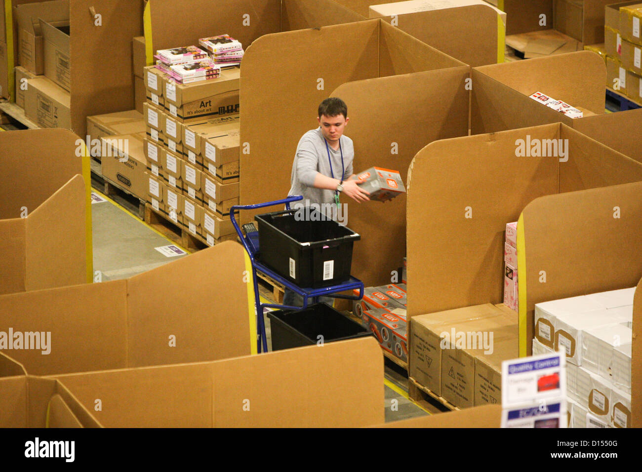 The Amazon fulfilment centre in Milton Keynes, Bucks,preparing for