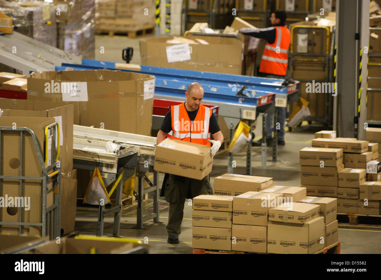 The Amazon fulfilment centre in Milton Keynes, Bucks,preparing for