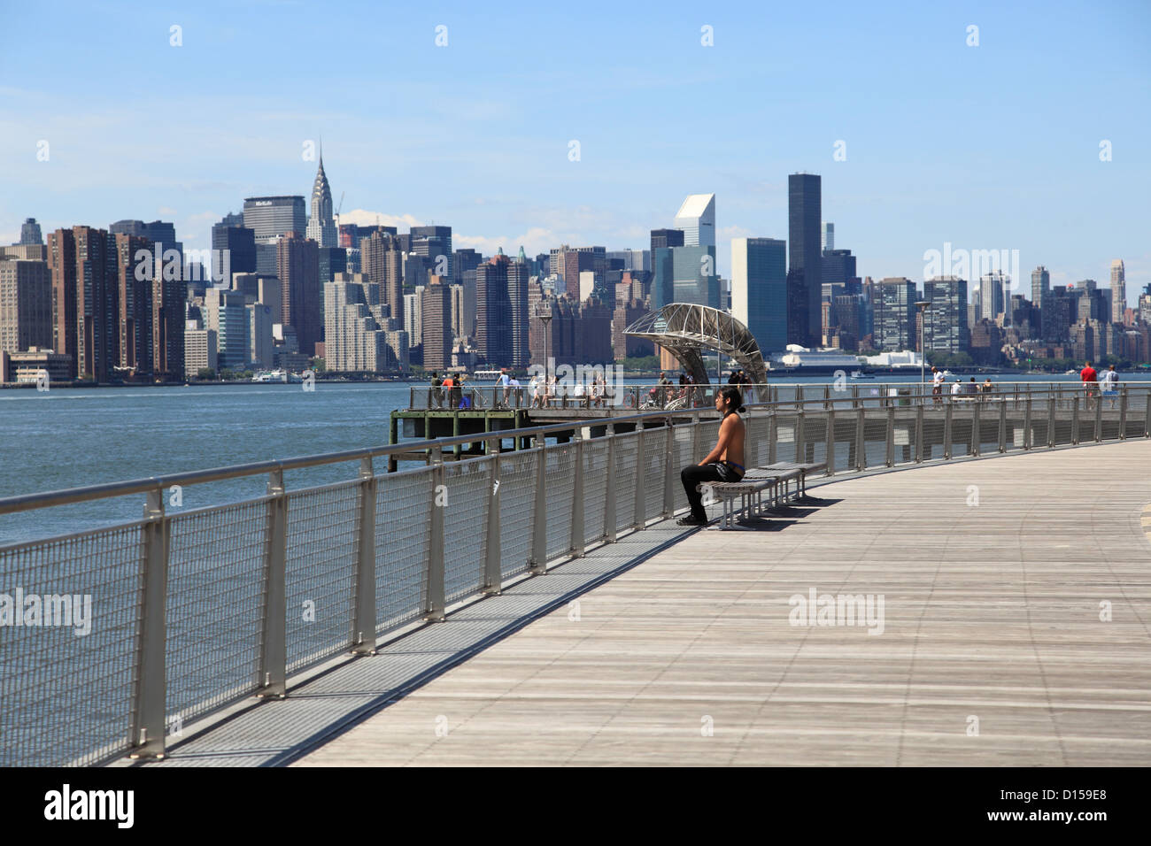 Manhattan Skyline, Northside Piers, Williamsburg, Brooklyn, New York City, USA Stock Photo Alamy