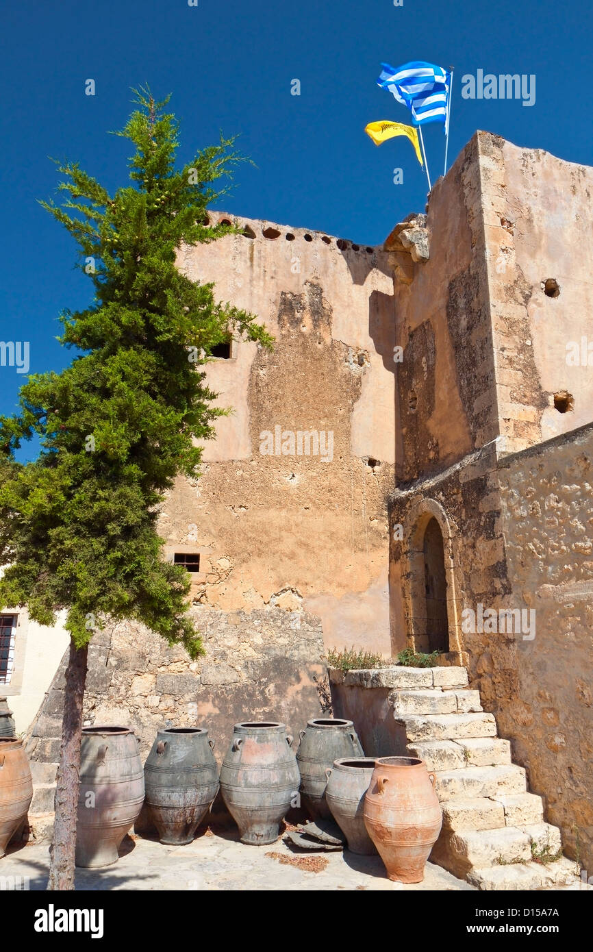 Monastery of 'Panagia Odigitria' at Crete island in Greece. Stock Photo