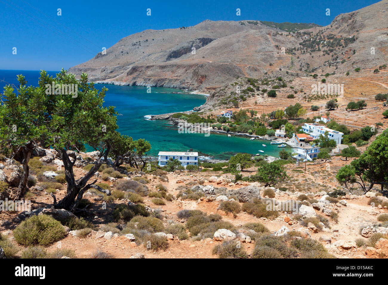 Lykos bay at Crete island in Greece. Area of Loutro and Sfakia Stock Photo