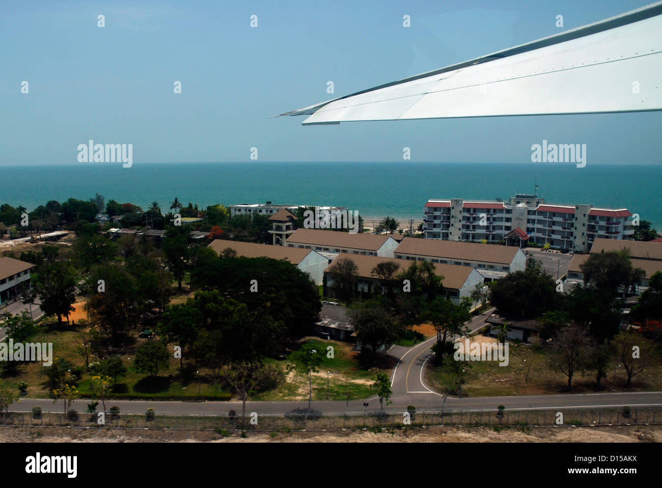 Airport, Hua Hin, plane, view, sea, Thailand, Asia Stock Photo Alamy