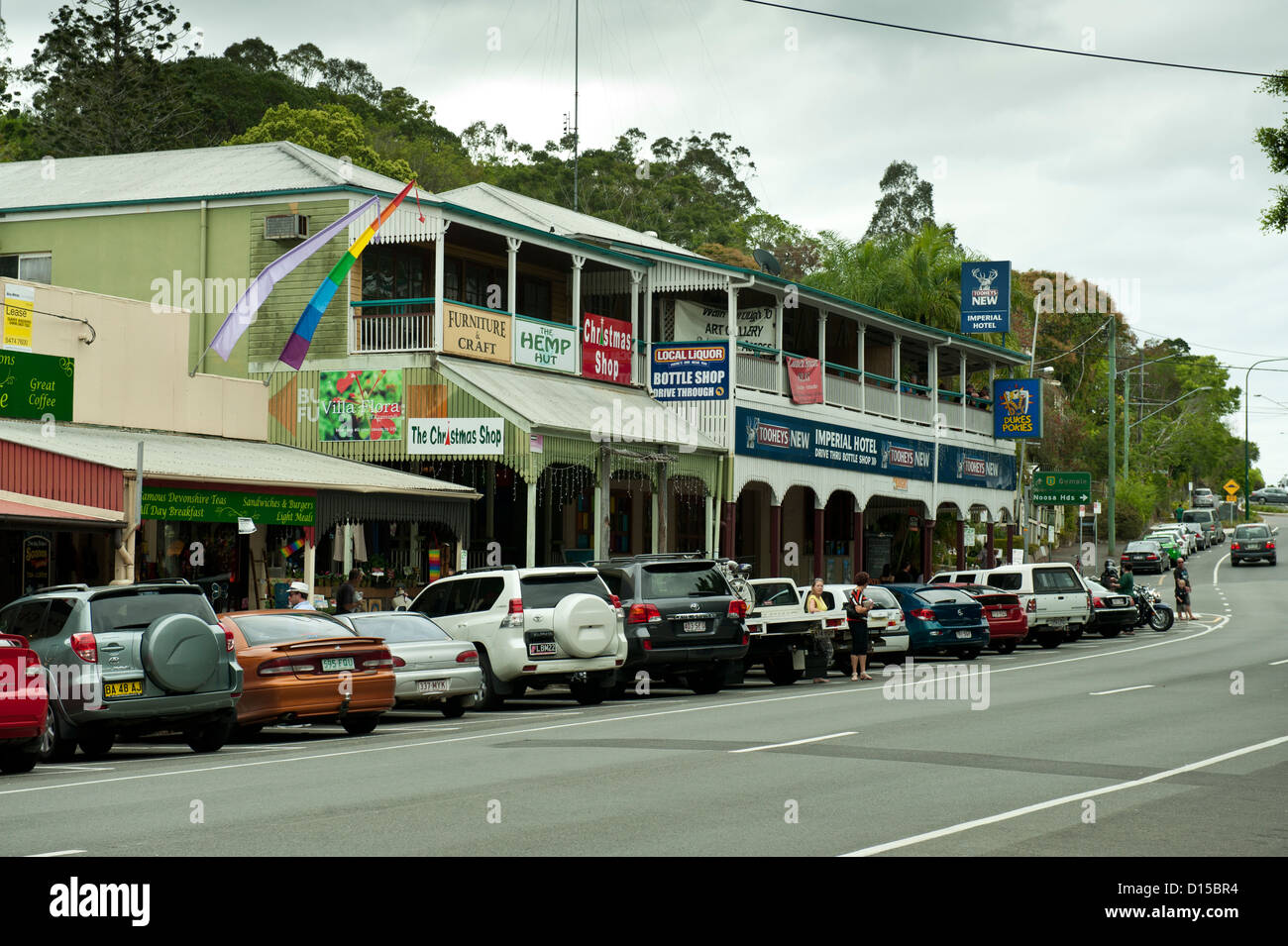 Shops in main street, Eumundi, Queensland, Australia Stock Photo Alamy