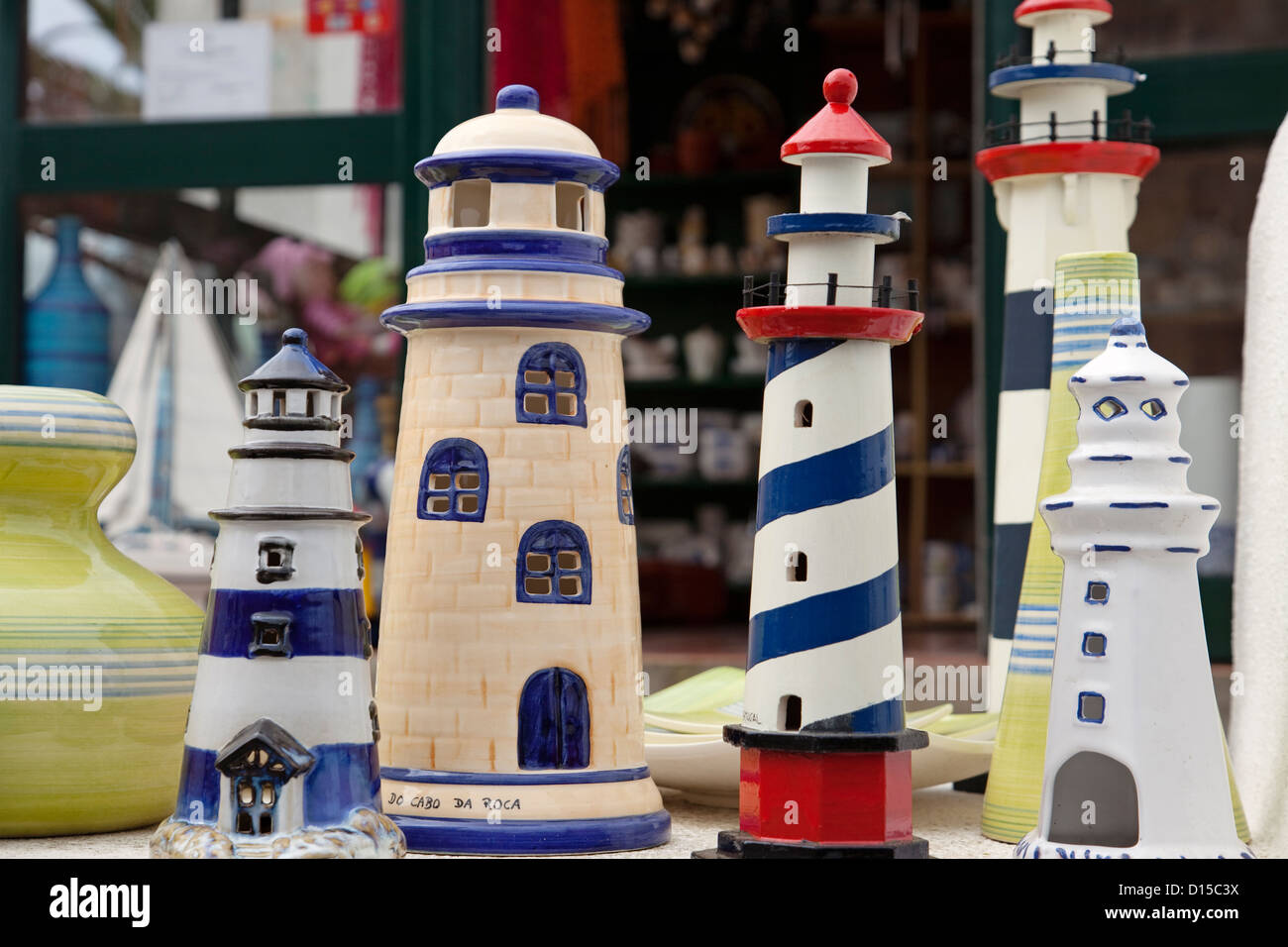 Lighthouses gift shop Cabo da Roca Cascais Portugal Stock Photo