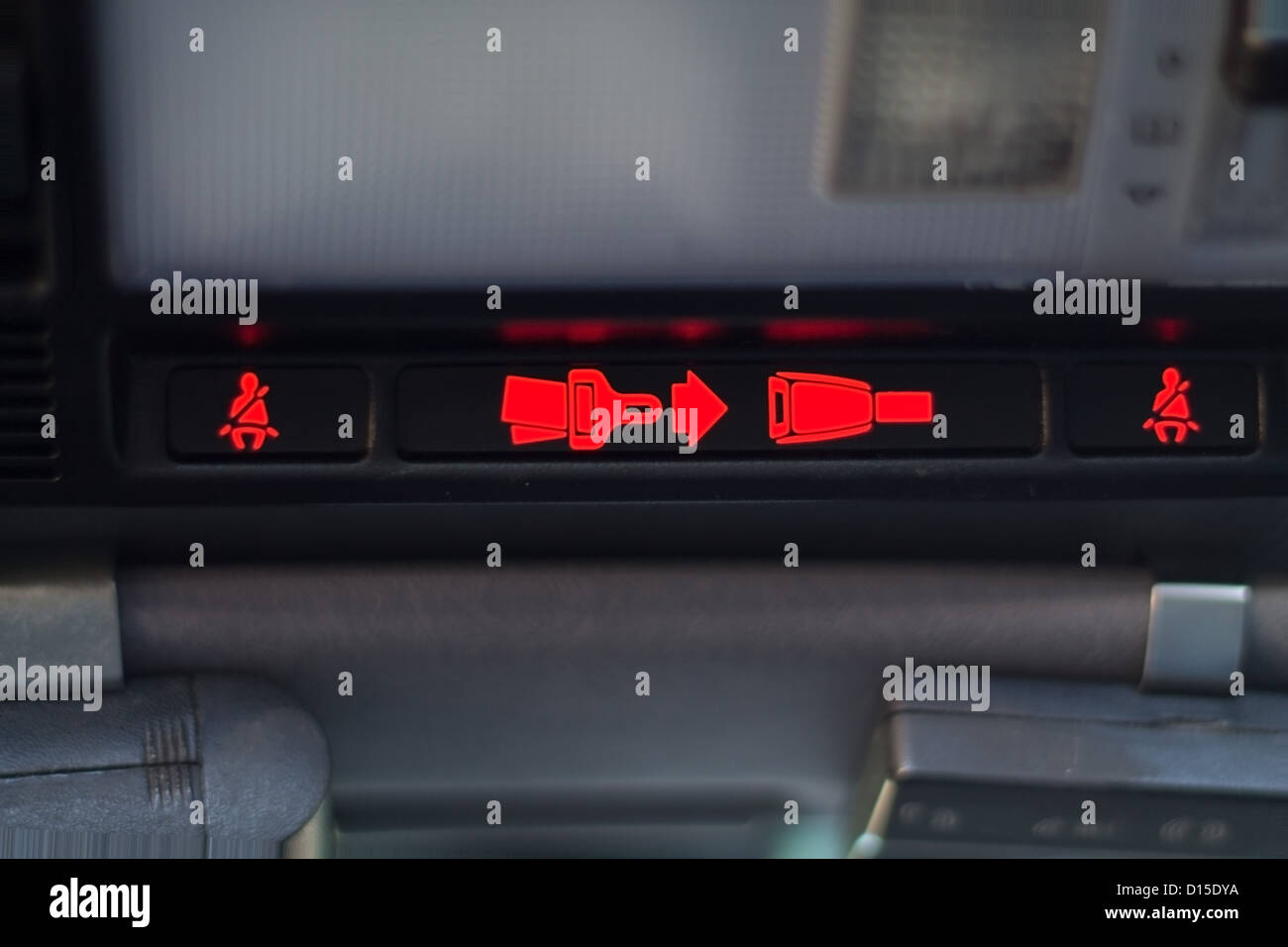 Seat belt warning light blinking on dashboard Stock Photo Alamy