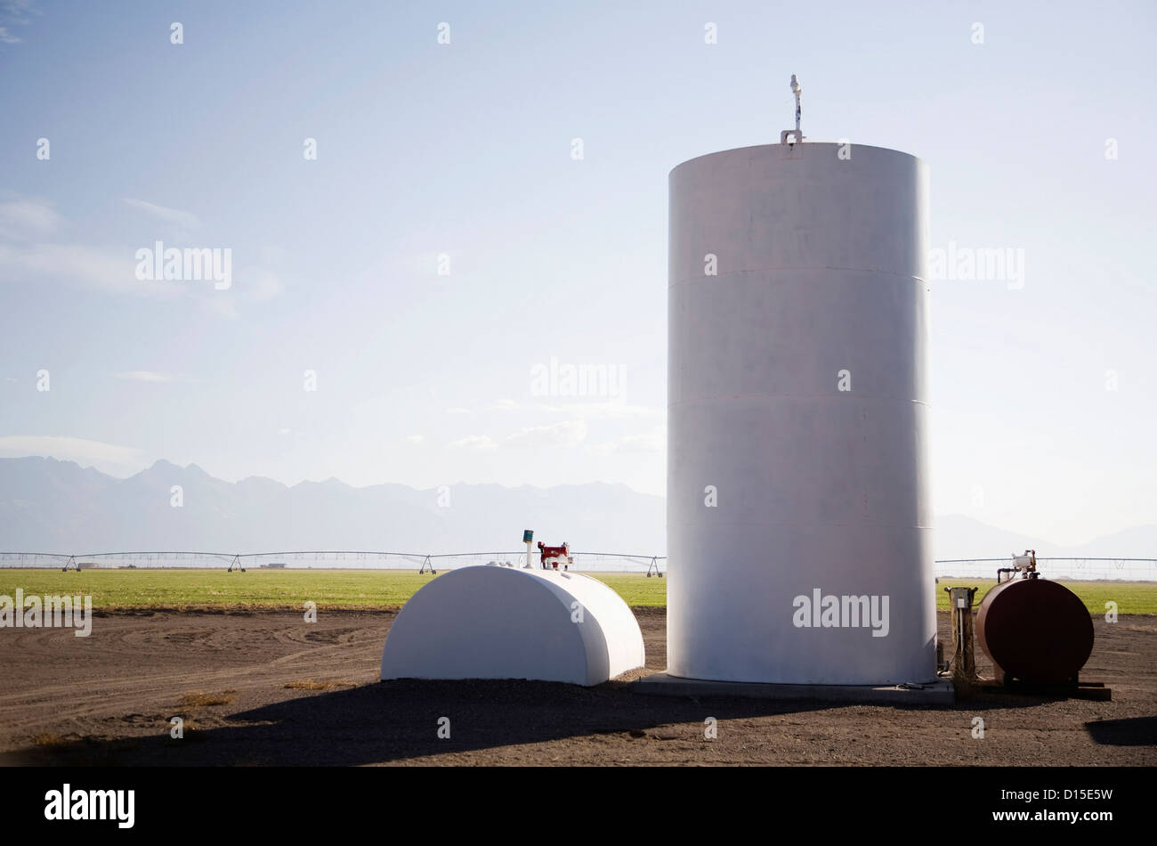 USA, Colorado, Fuel tanks on farm Stock Photo Alamy