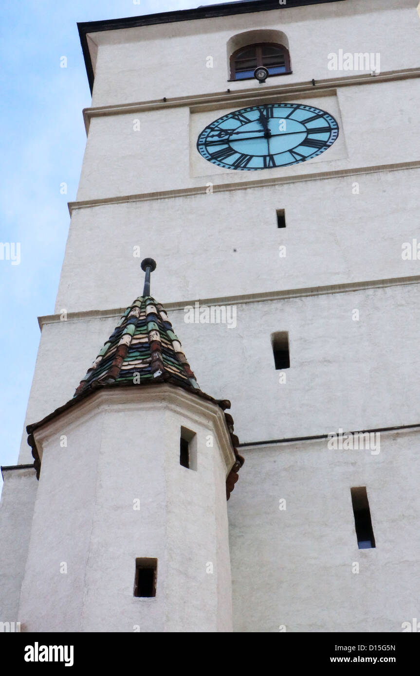 Facade of the council tower of Sibiu, Romania Stock Photo
