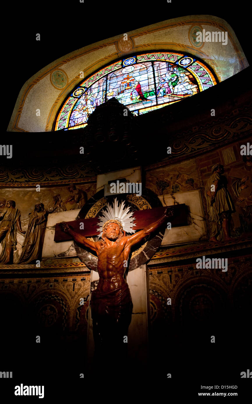 Barcelona, Spain - June 18, 2010: Interior of Expiatory Church of the Sacred Heart of Jesus in Tibidabo hill Stock Photo