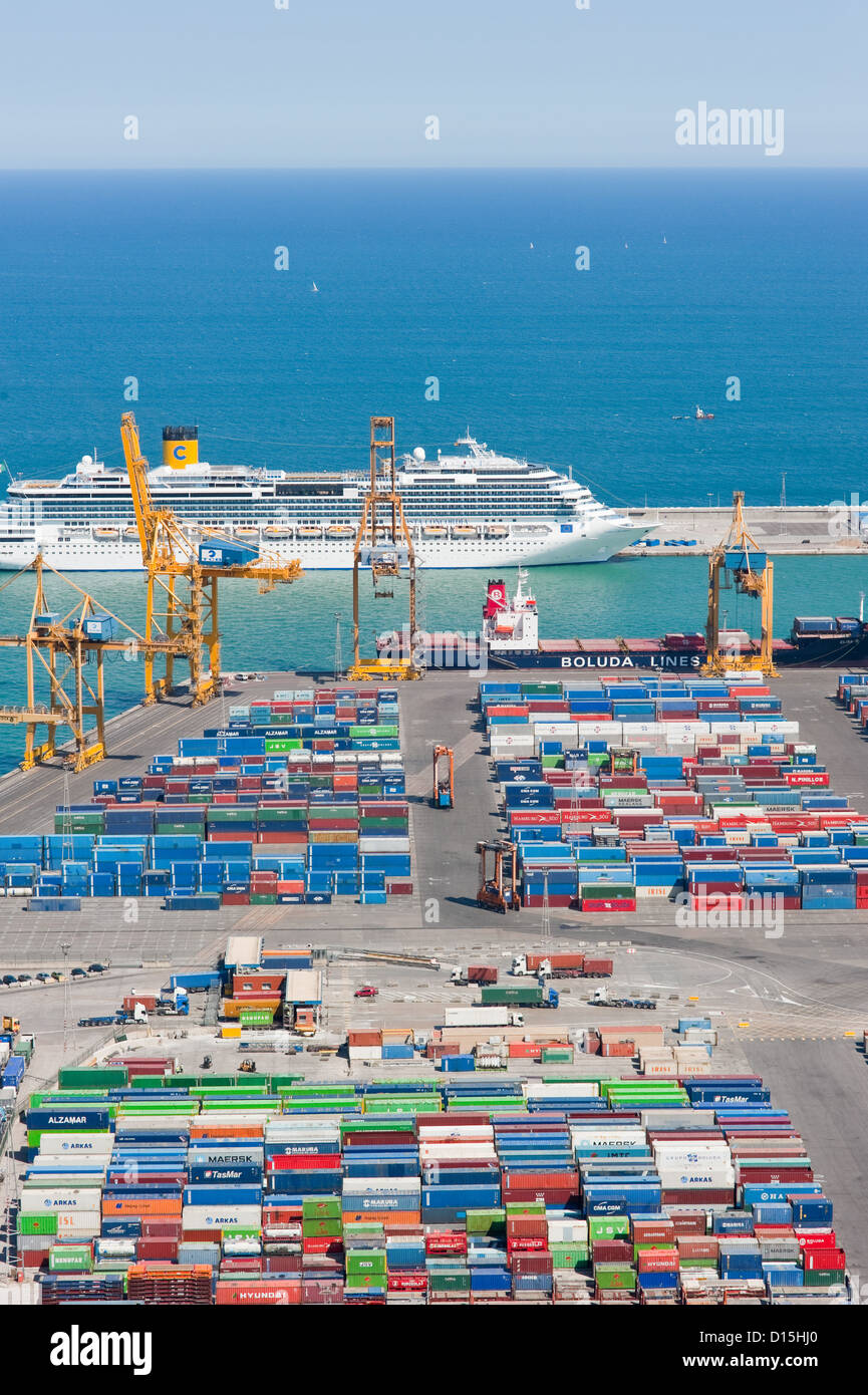 Barcelona, Spain June 18, 2010 Detail of cargo loading docks and
