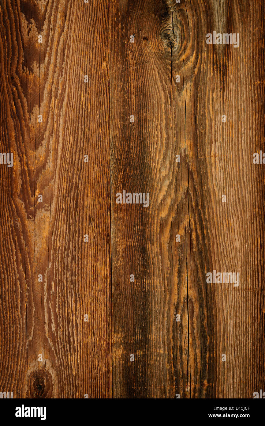 Brown rustic wood grain texture as background Stock Photo
