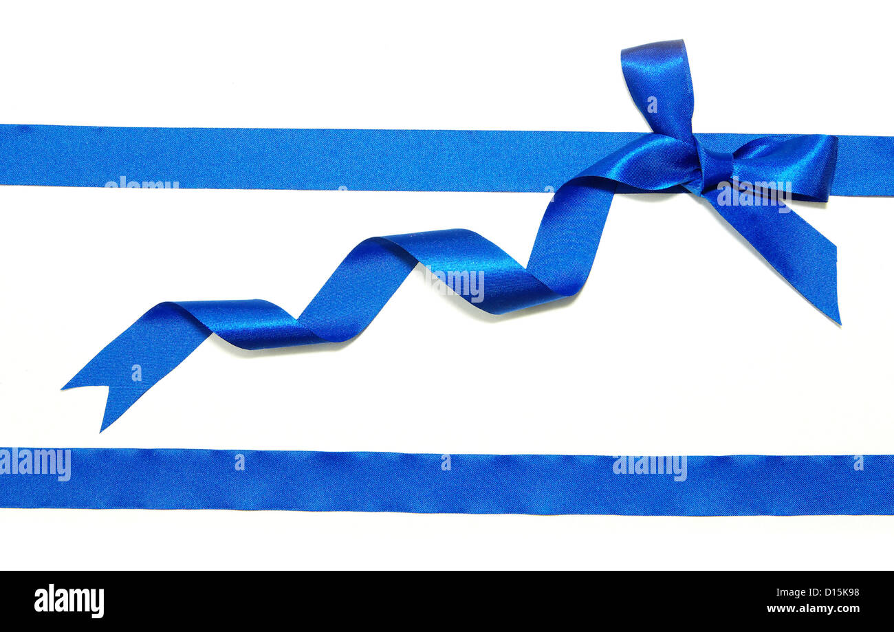 Blue gift white ribbon hi-res stock photography and images - Alamy