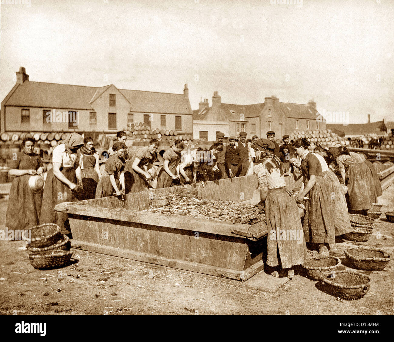 Herring gutters Stornoway Isle of Lewis Victorian period Stock Photo