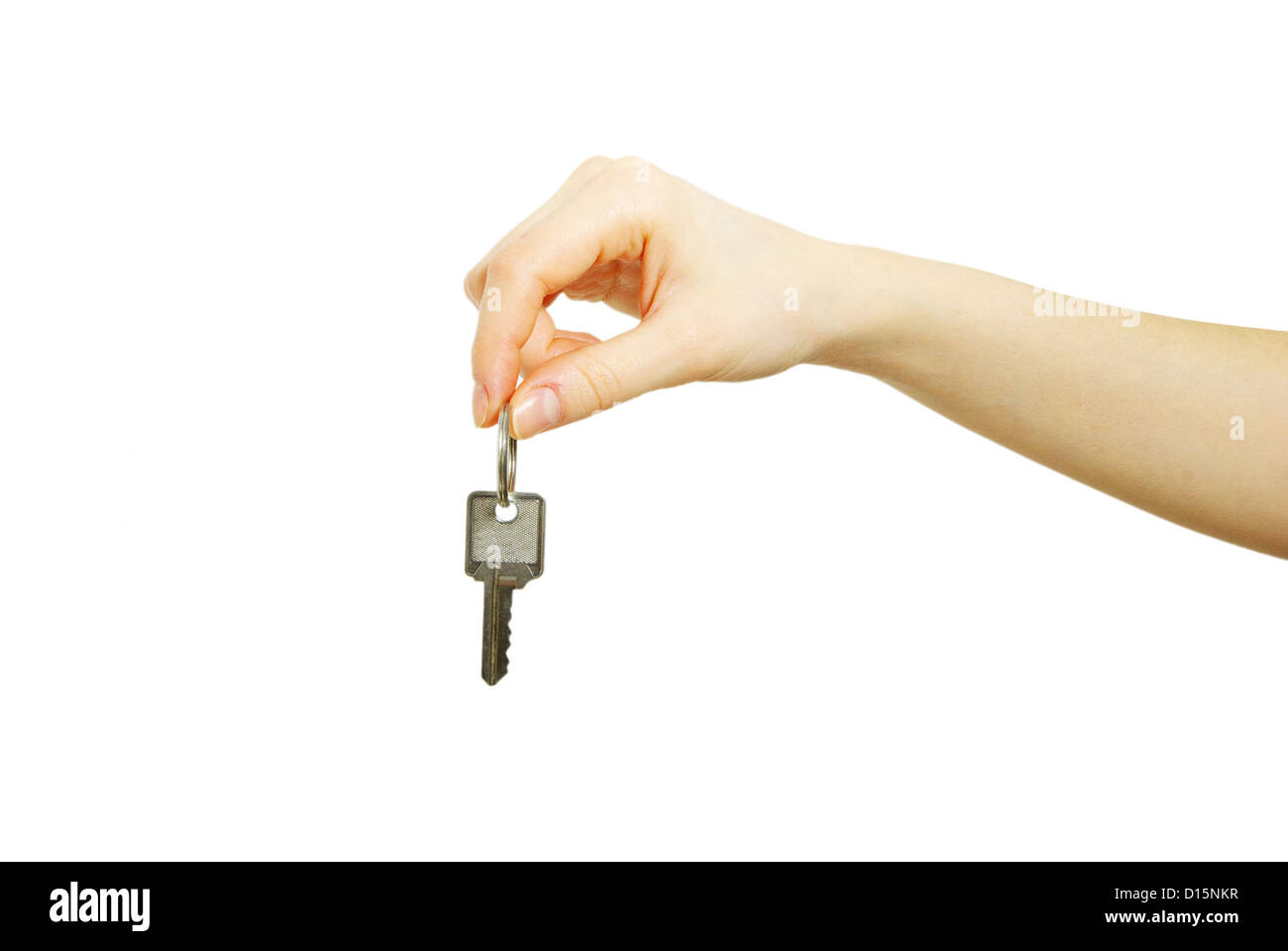 hand holds a key isolated on white Stock Photo - Alamy