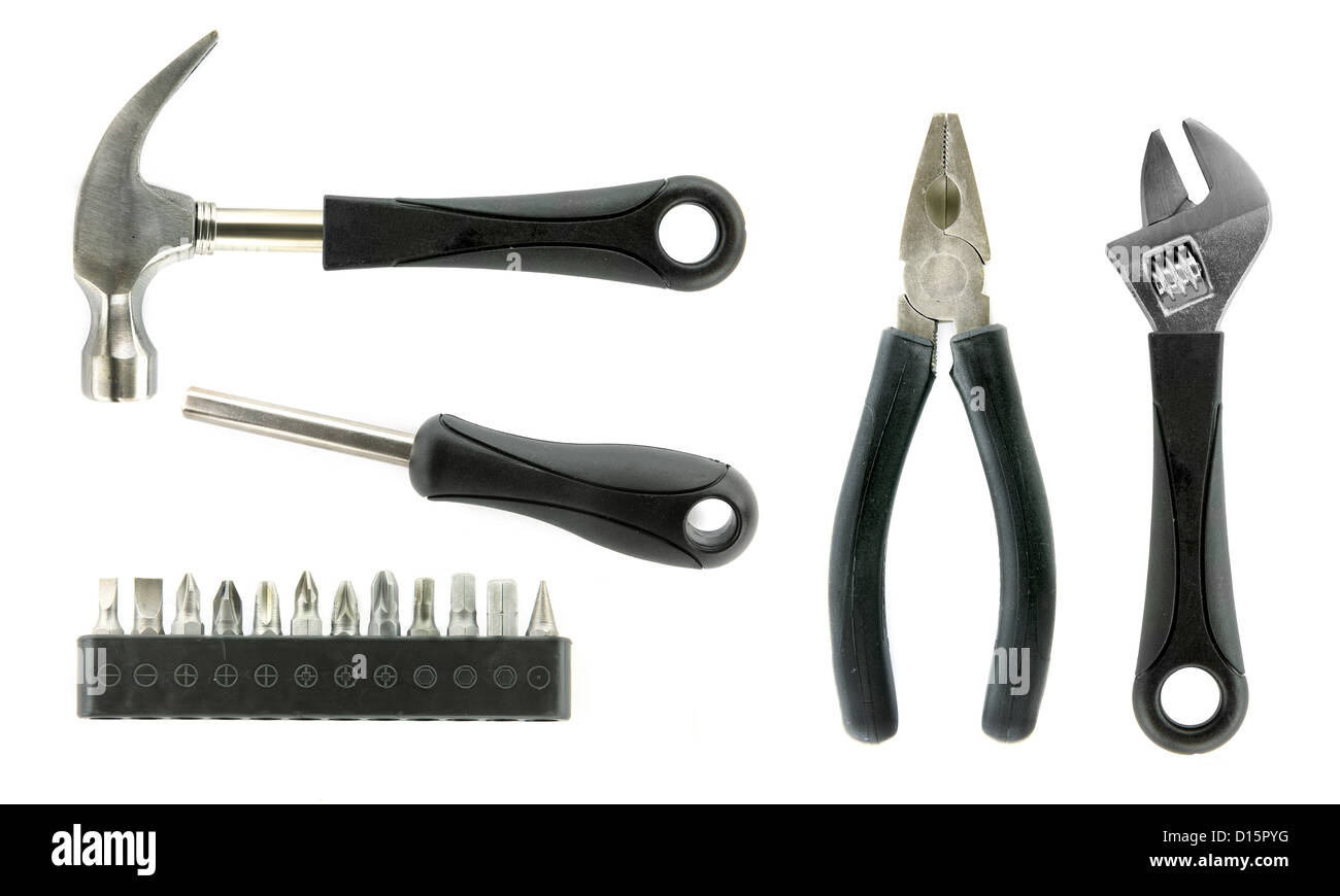 Tool set isolated on white Stock Photo - Alamy