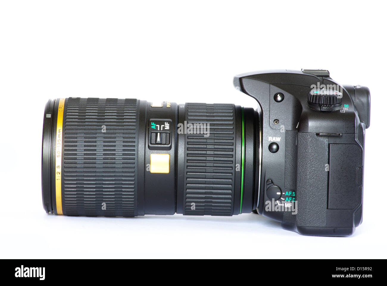 black digital camera isolated on white Stock Photo - Alamy