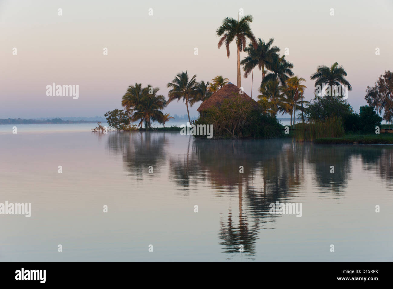 Laguna del Tesoro, Treasure Lagoon at sunrise, Zapata Peninsula, Cuba Stock Photo