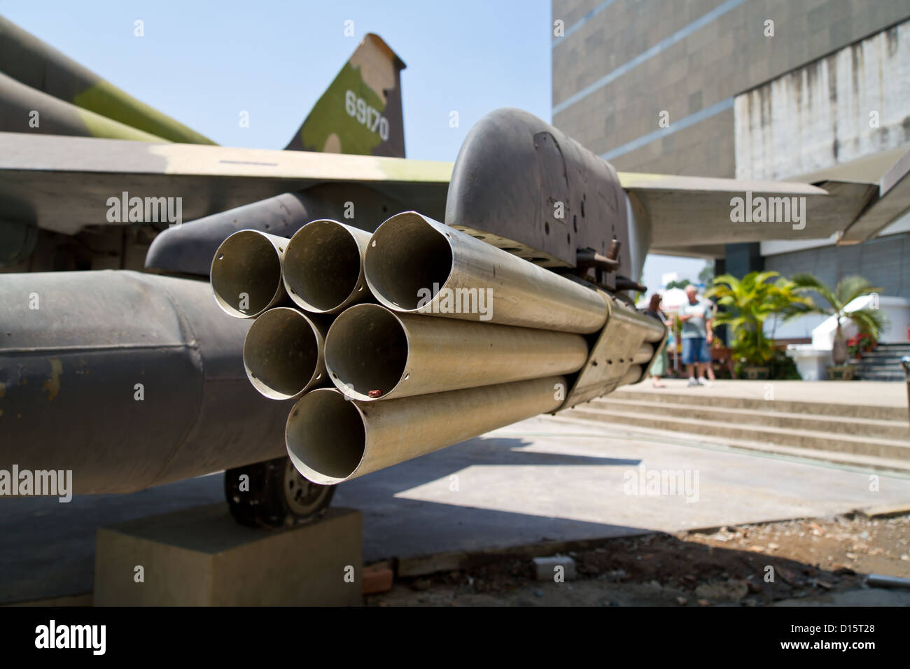 Machine Gun of an American Jet Fighter in the War Remnants Museum in Ho