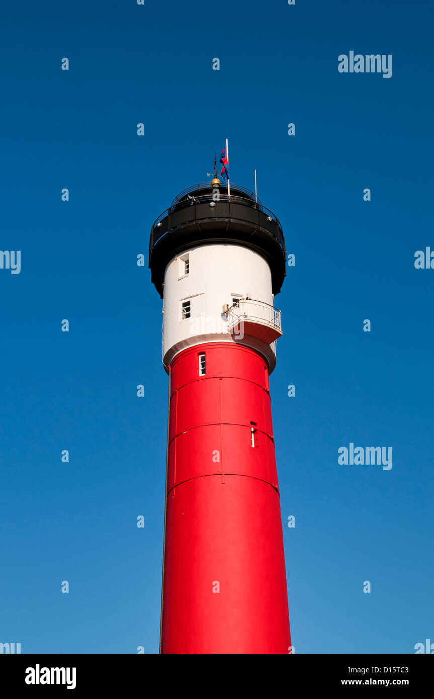 Old red classic lighthouse in Wangerooge, Germany, Northsea Stock Photo