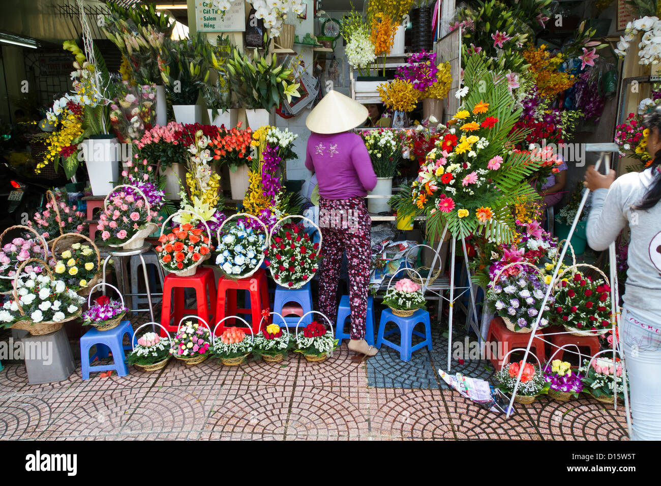 Flower Shop in Ho Chi Minh City, Vietnam Stock Photo - Alamy