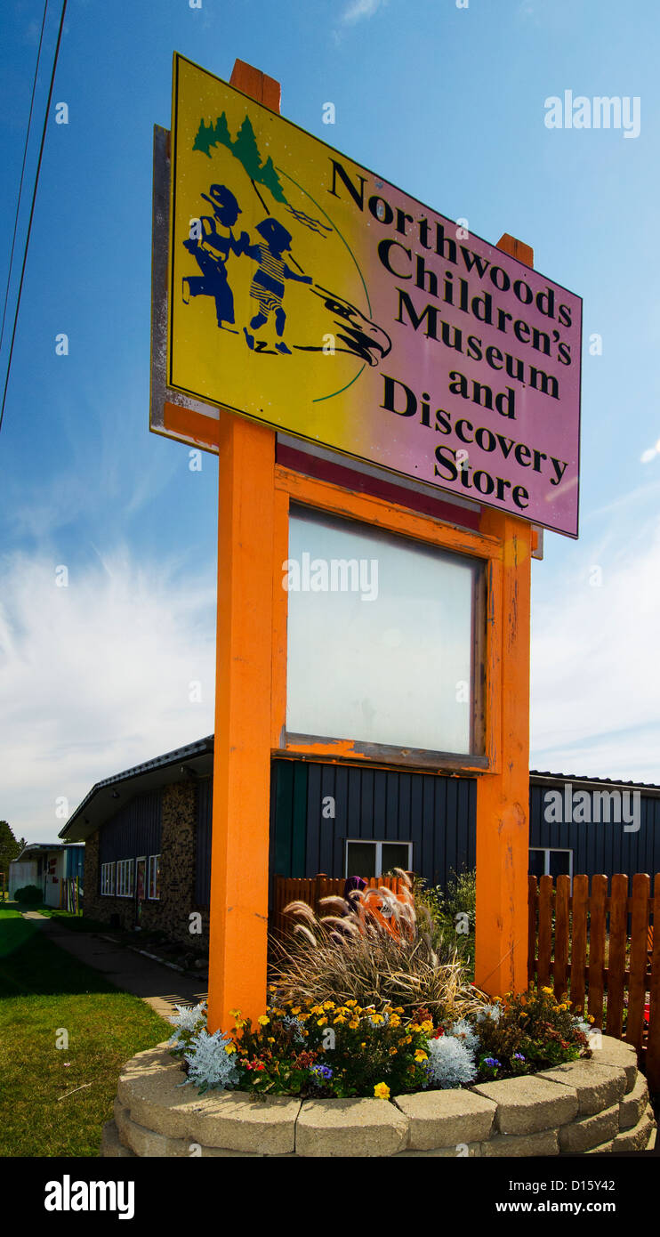 Northwoods Children's Museum and Discovery Store in the Northwoods town of Eagle Rriver, Wisconsin, Stock Photo