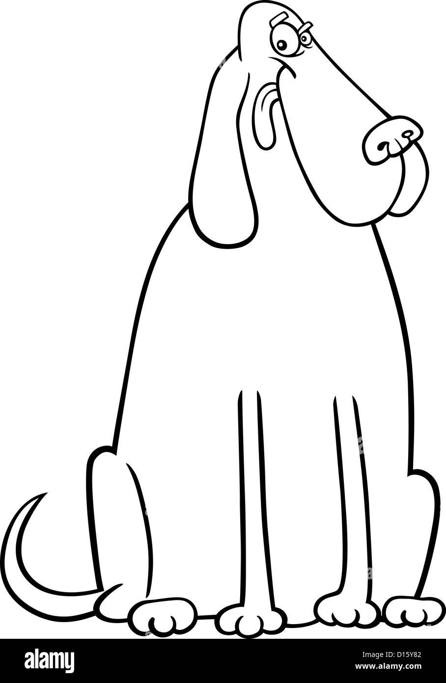 Cartoon Illustration of Funny Big Dog for Coloring Book or Coloring ...