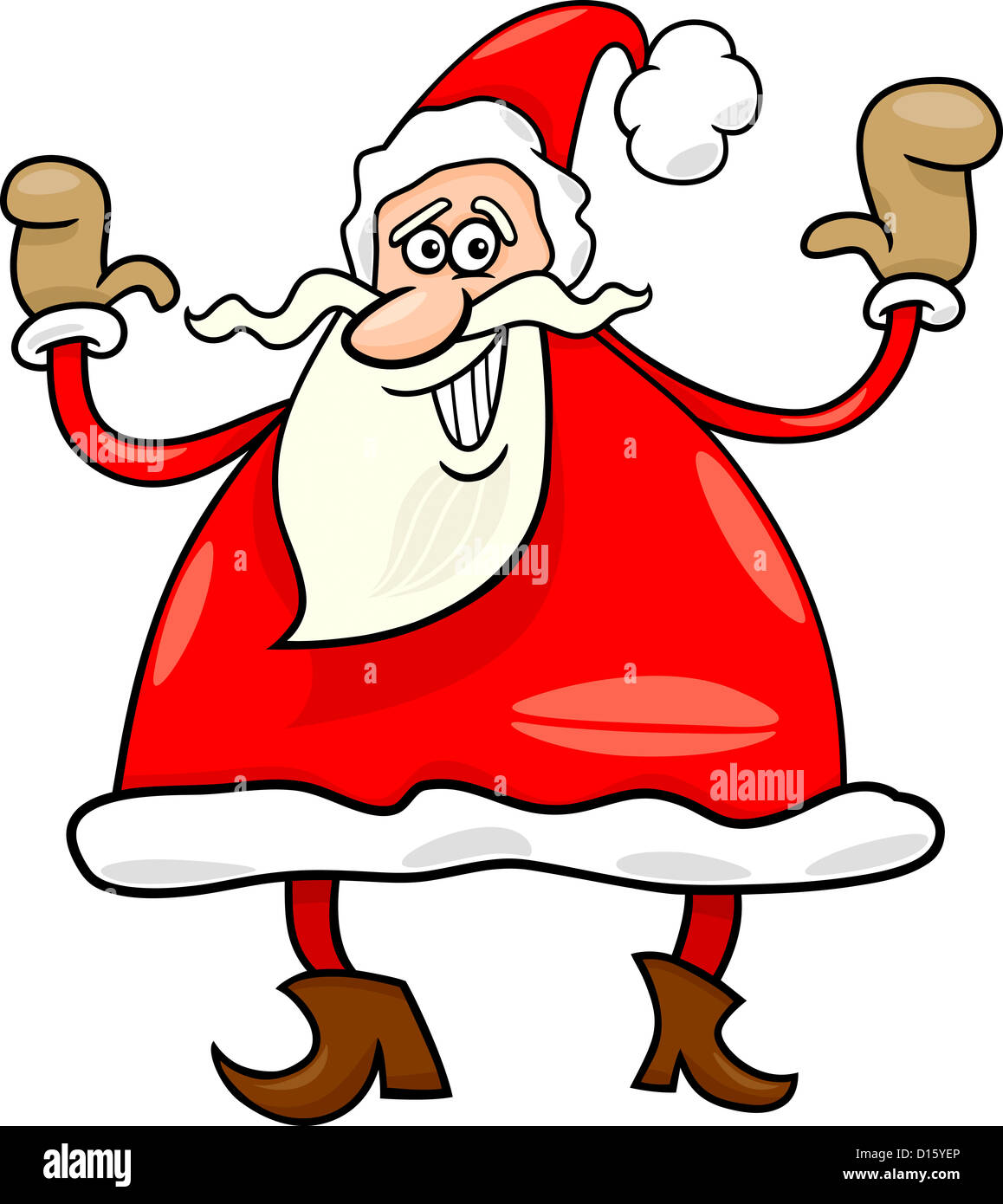 Cartoon Illustration of Funny Santa Claus or Papa Noel or Father ...