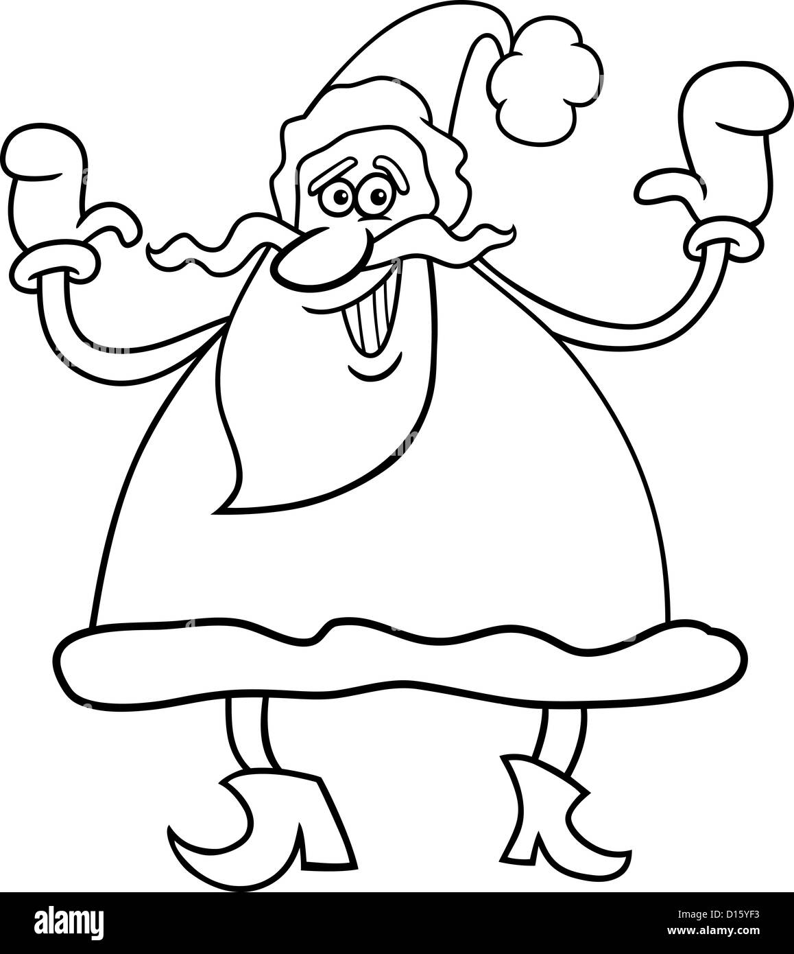 Cartoon Illustration of Funny Santa Claus or Papa Noel or Father ...