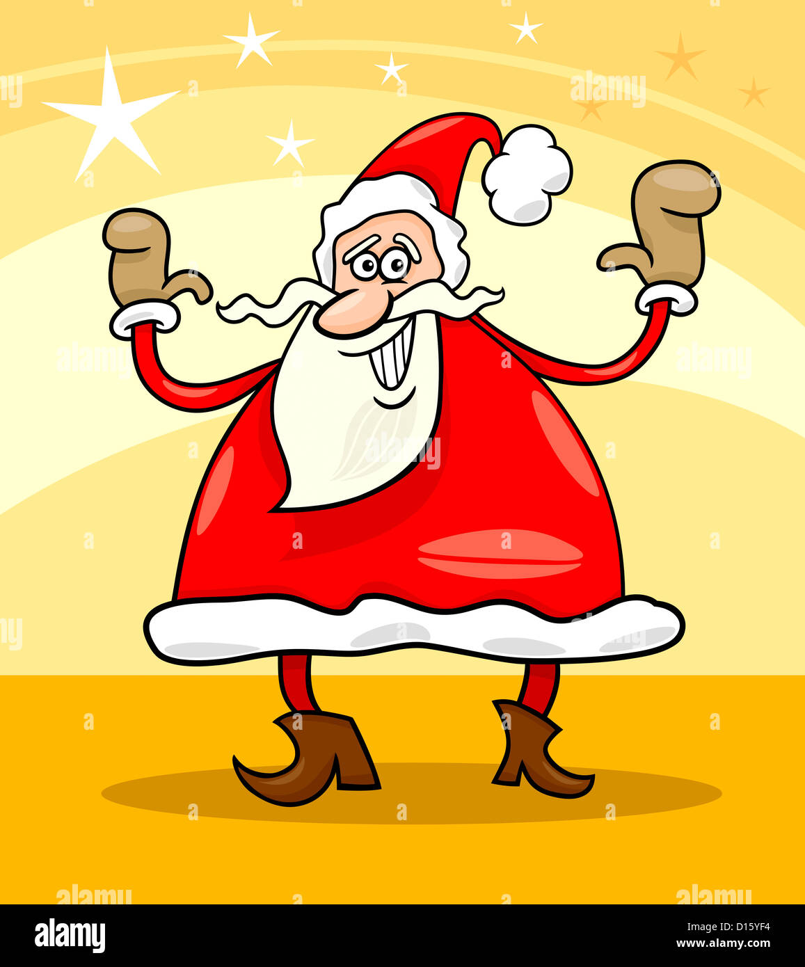 Cartoon Illustration of Funny Santa Claus or Papa Noel or Father ...