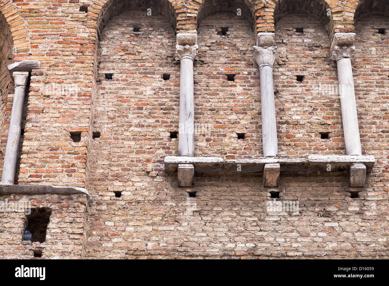 brick wall of theodoric palace in Ravenna, Italy Stock Photo