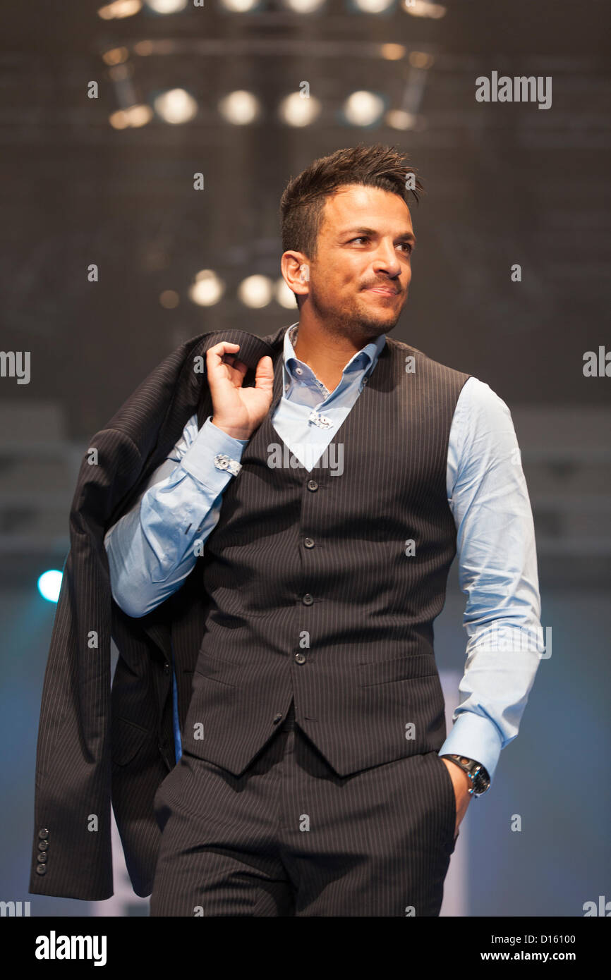 Peter Andre on the main catwalk showcasing his new designs. Clothes Show Live 2012 on the 7 December 2012 Stock Photo