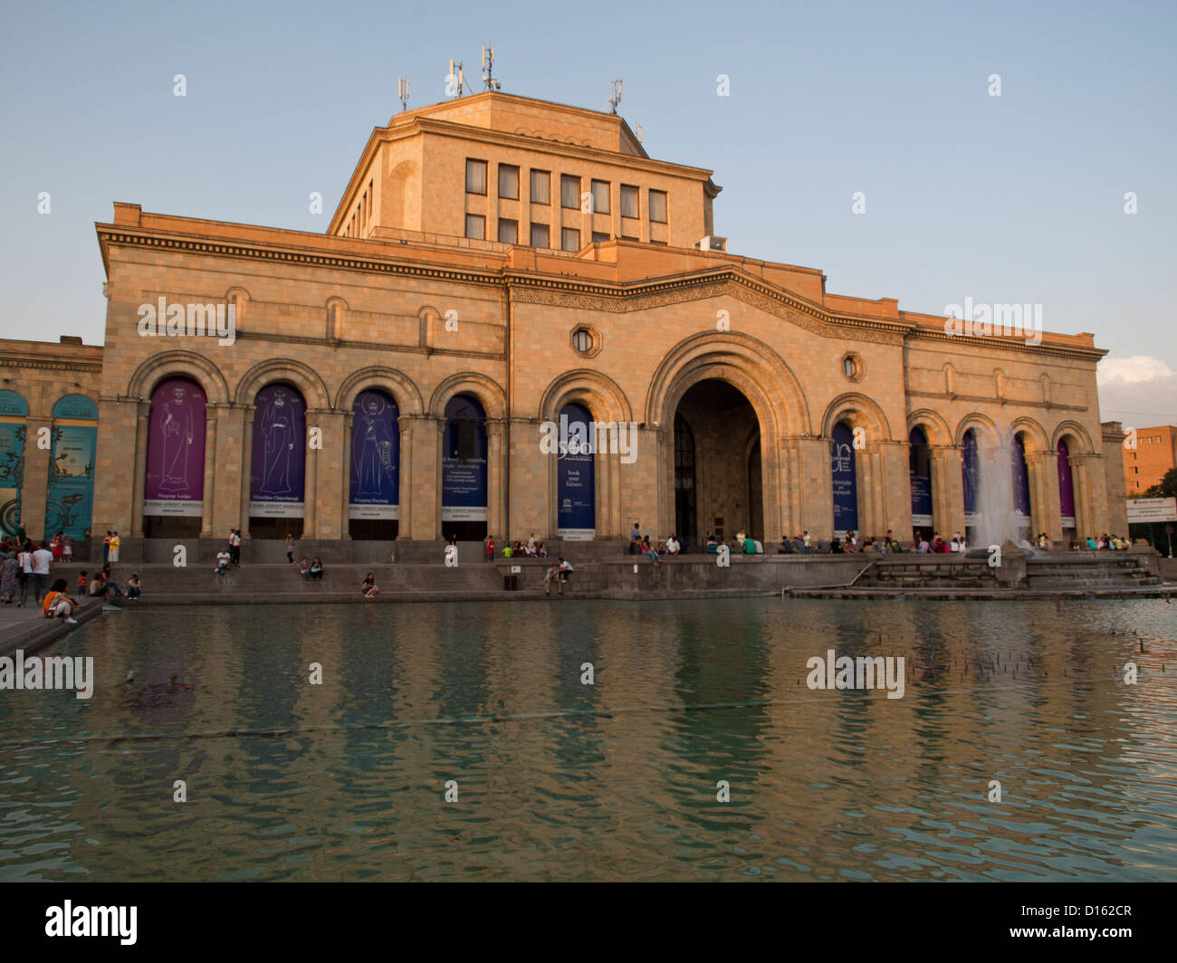 Yerevan Republic square, National Gallery and State Museum of Armenian History building Stock Photo