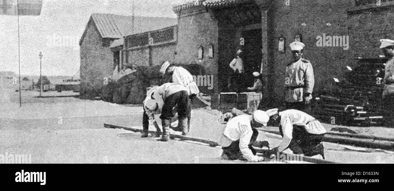 Russian Hospital at Tongku, China during Boxer Rebellion, 1900 Stock Photo