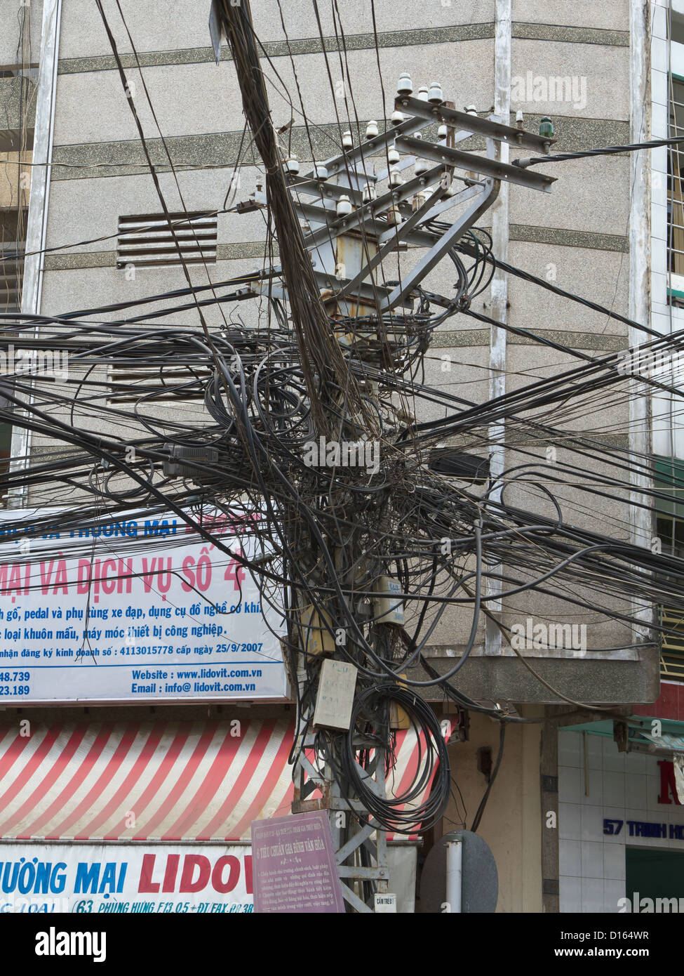 Lots of Power Lines in Ho Chi Minh City, Vietnam Stock Photo - Alamy