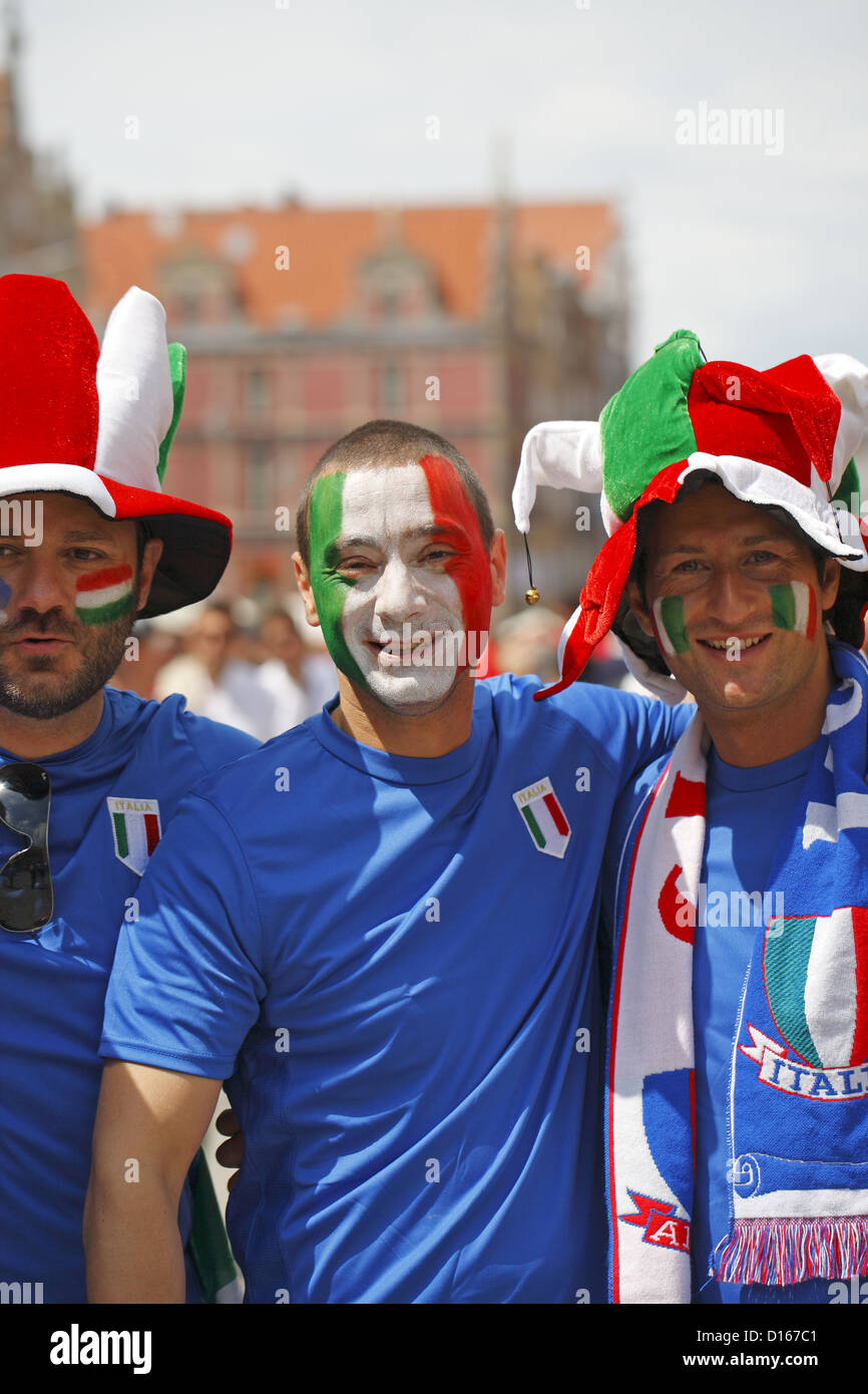 Italian soccer fans, Gdansk, Euro 2012, Poland Stock Photo