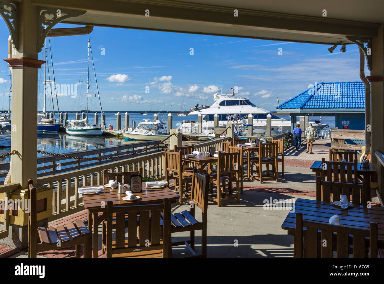 Brett's Waterway Cafe on the waterfront in historic Fernandina Beach, Amelia Island, Florida, USA Stock Photo