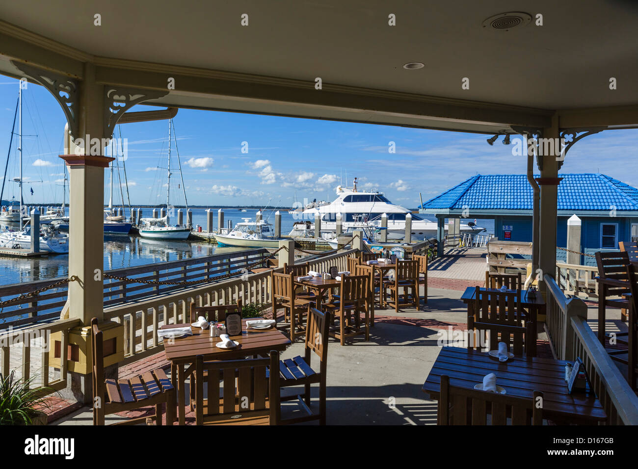 Brett's Waterway Cafe on the waterfront in historic Fernandina Beach, Amelia Island, Florida, USA Stock Photo
