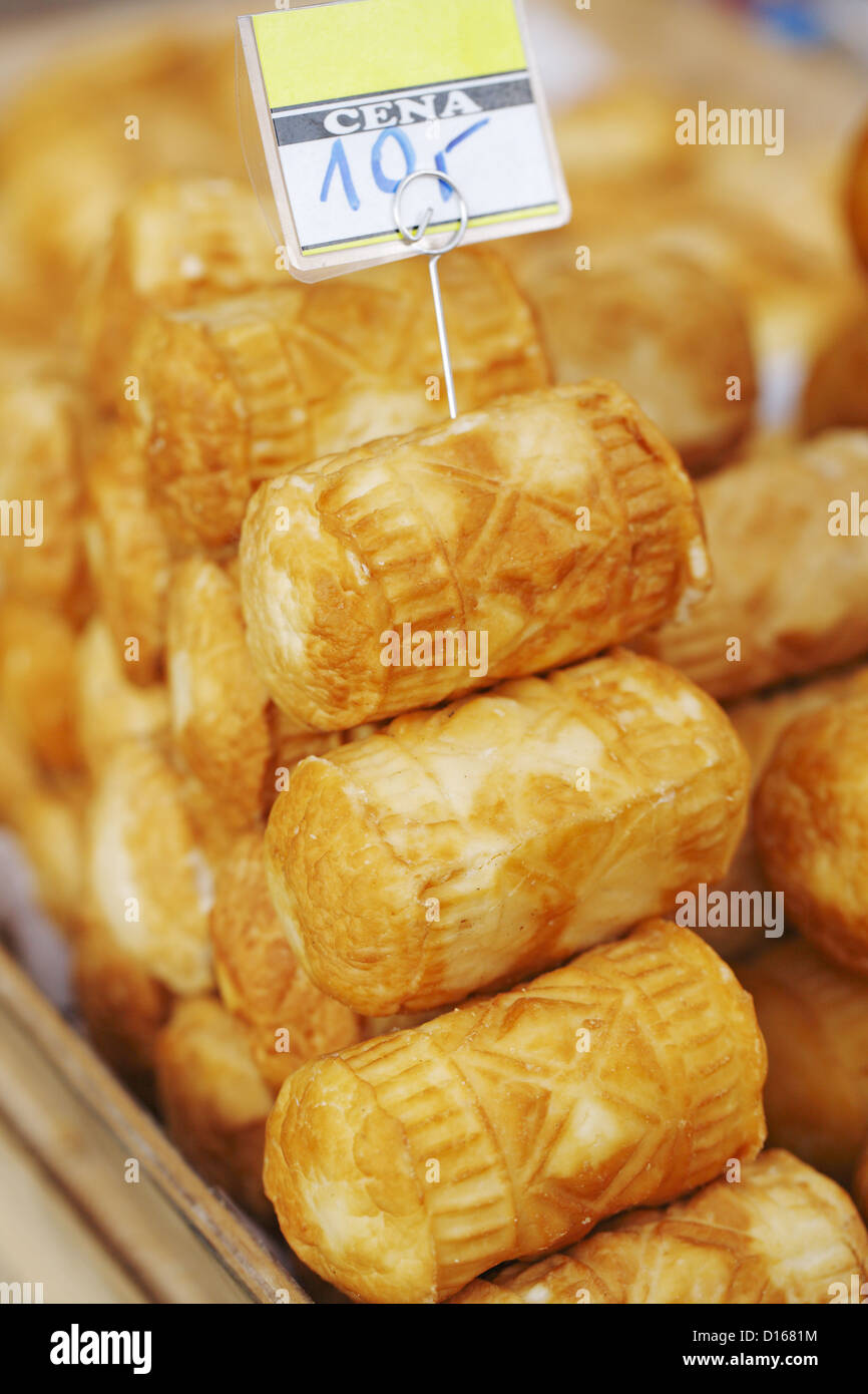 Oscypek, Polish smoked cheese, Poland Stock Photo