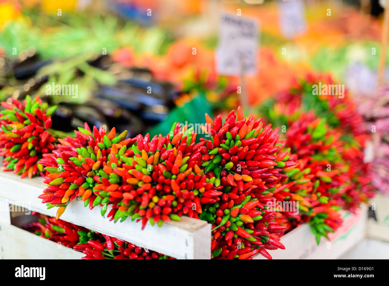 Peppers at Farmers Market in Venice, Italy Stock Photo - Alamy
