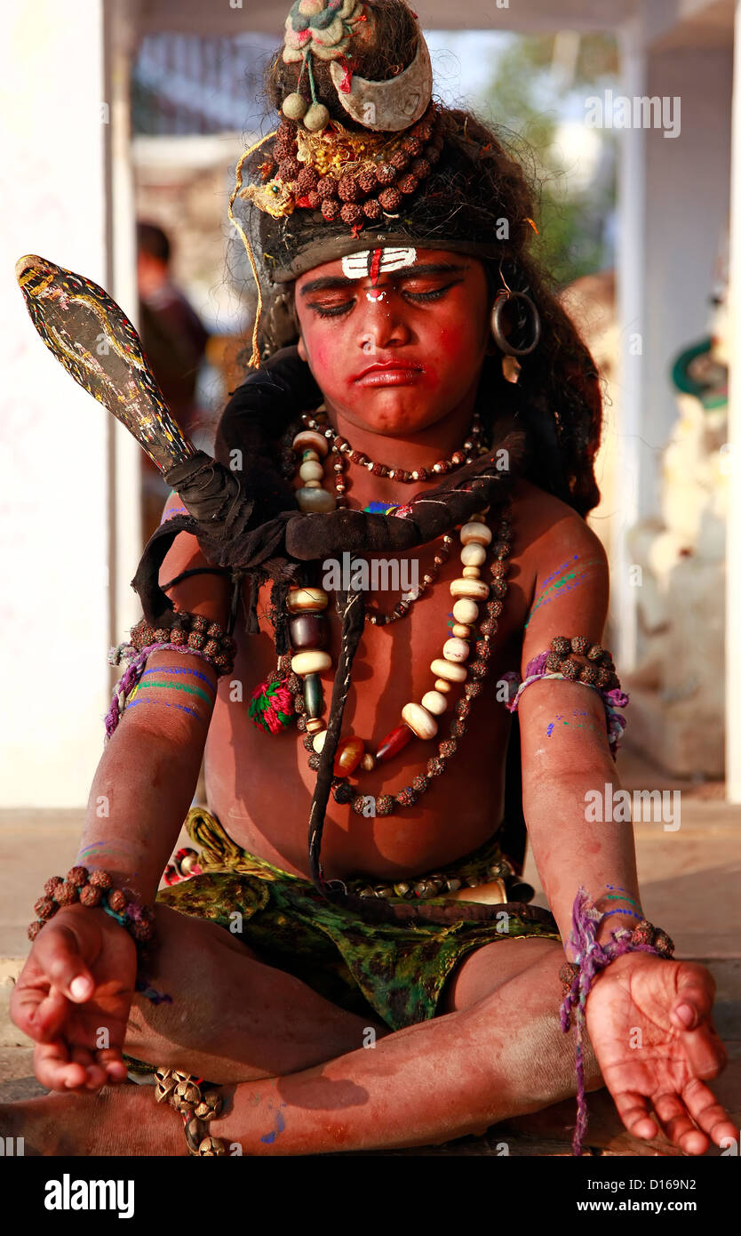Indian little child with lord shiva costume Stock Photo - Alamy