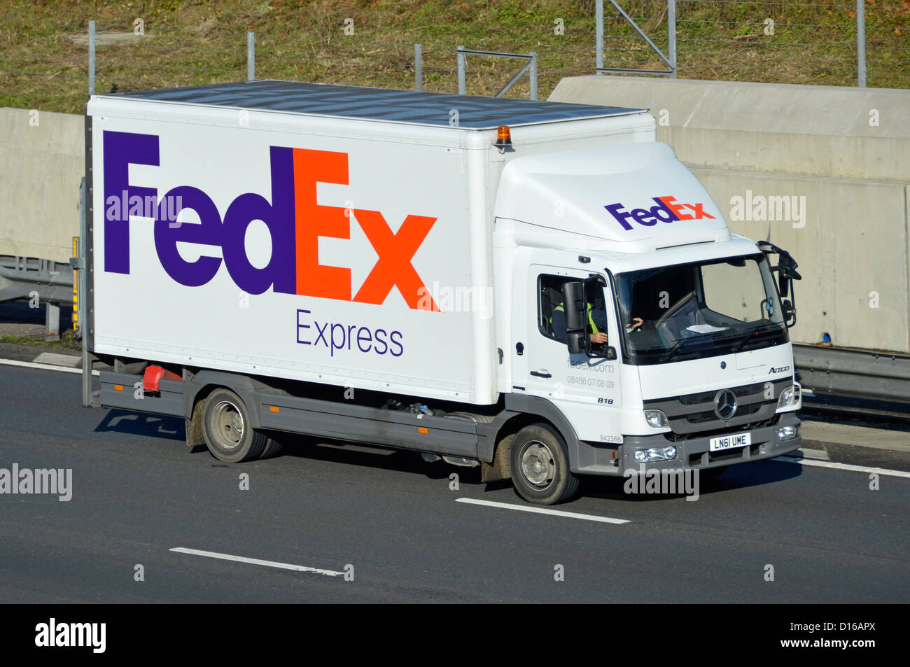 FedEx Express delivery truck rigid body Stock Photo