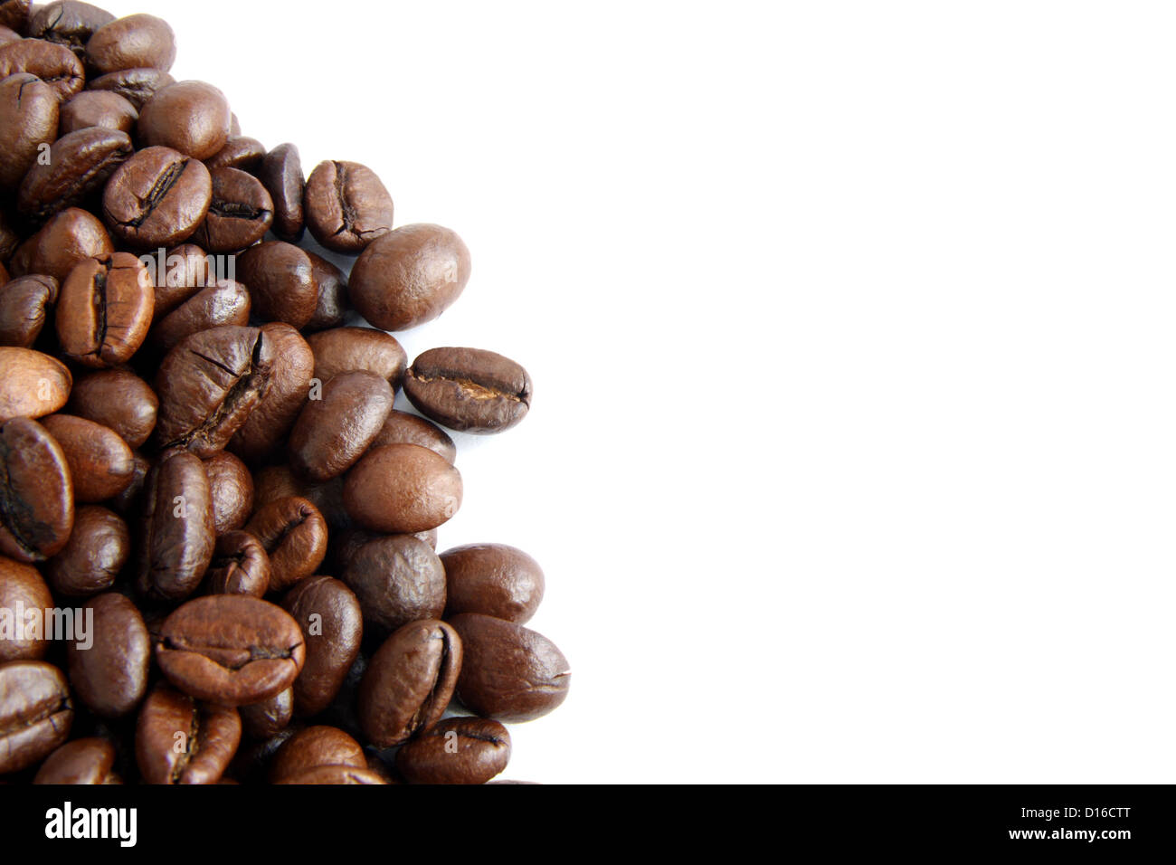 Coffee beans on the white background with copy space Stock Photo - Alamy