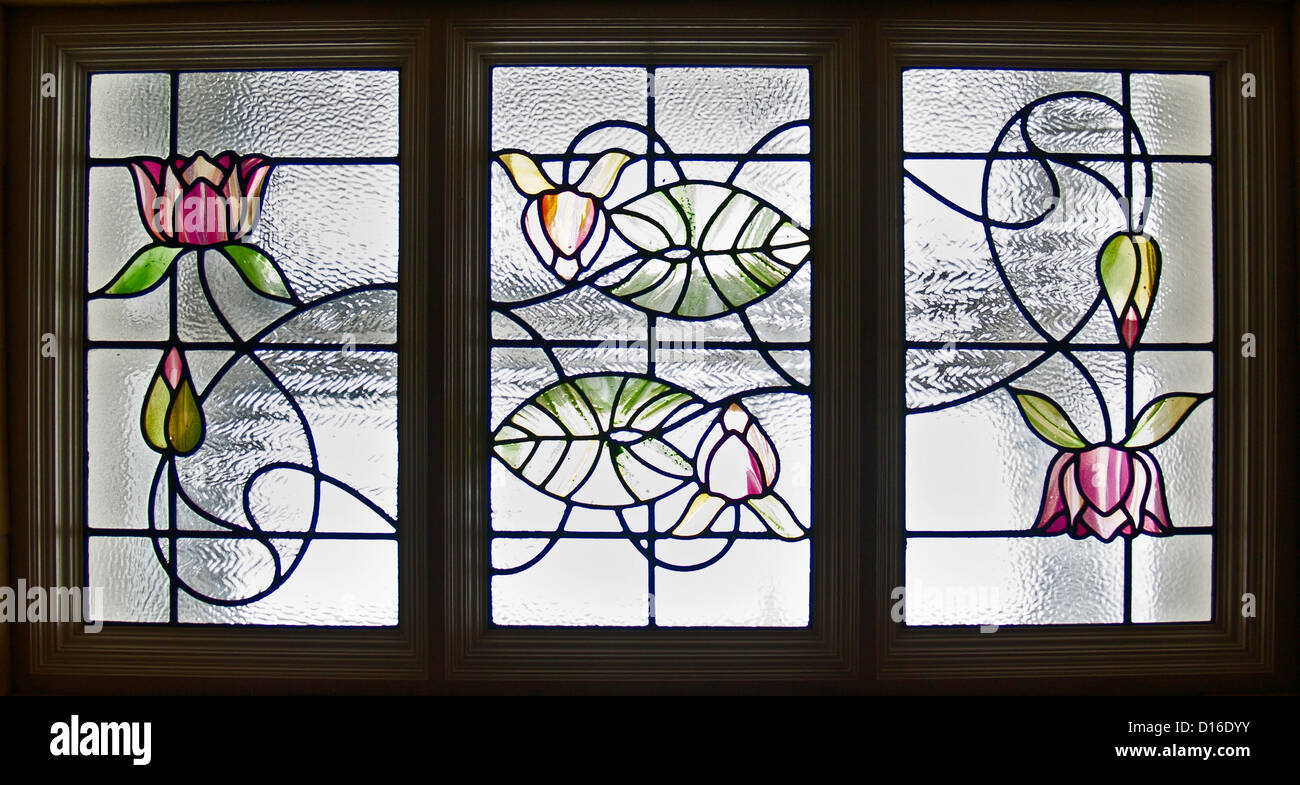 Stained glass window, Victoria baths Stock Photo Alamy
