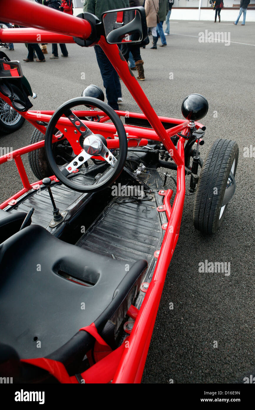 A view of the cockpit of a beach buggy at a car show. Stock Photo