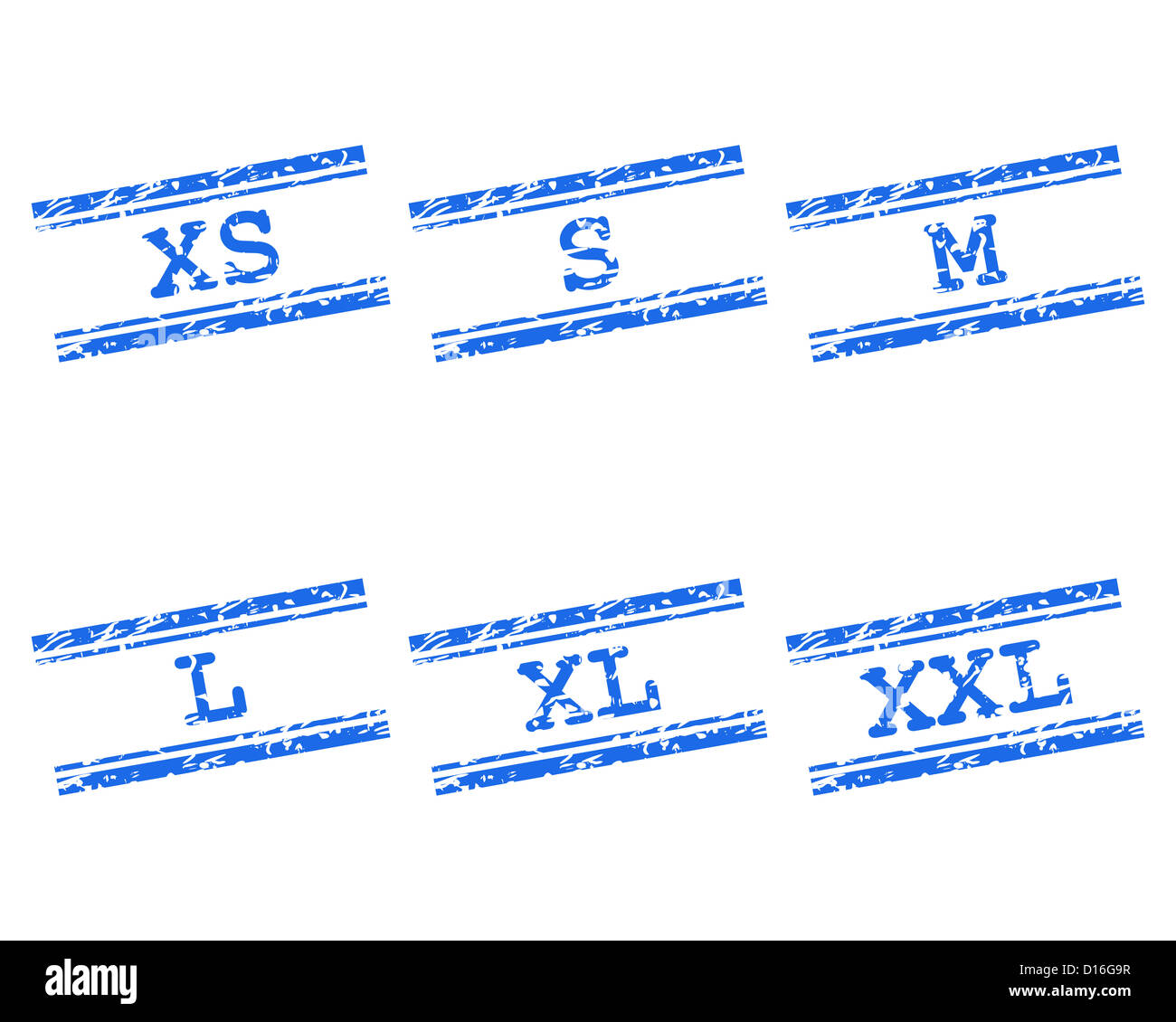 Clothing size stamps Stock Photo Alamy