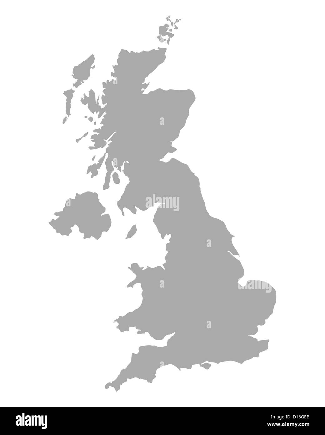 Map of United Kingdom Stock Photo