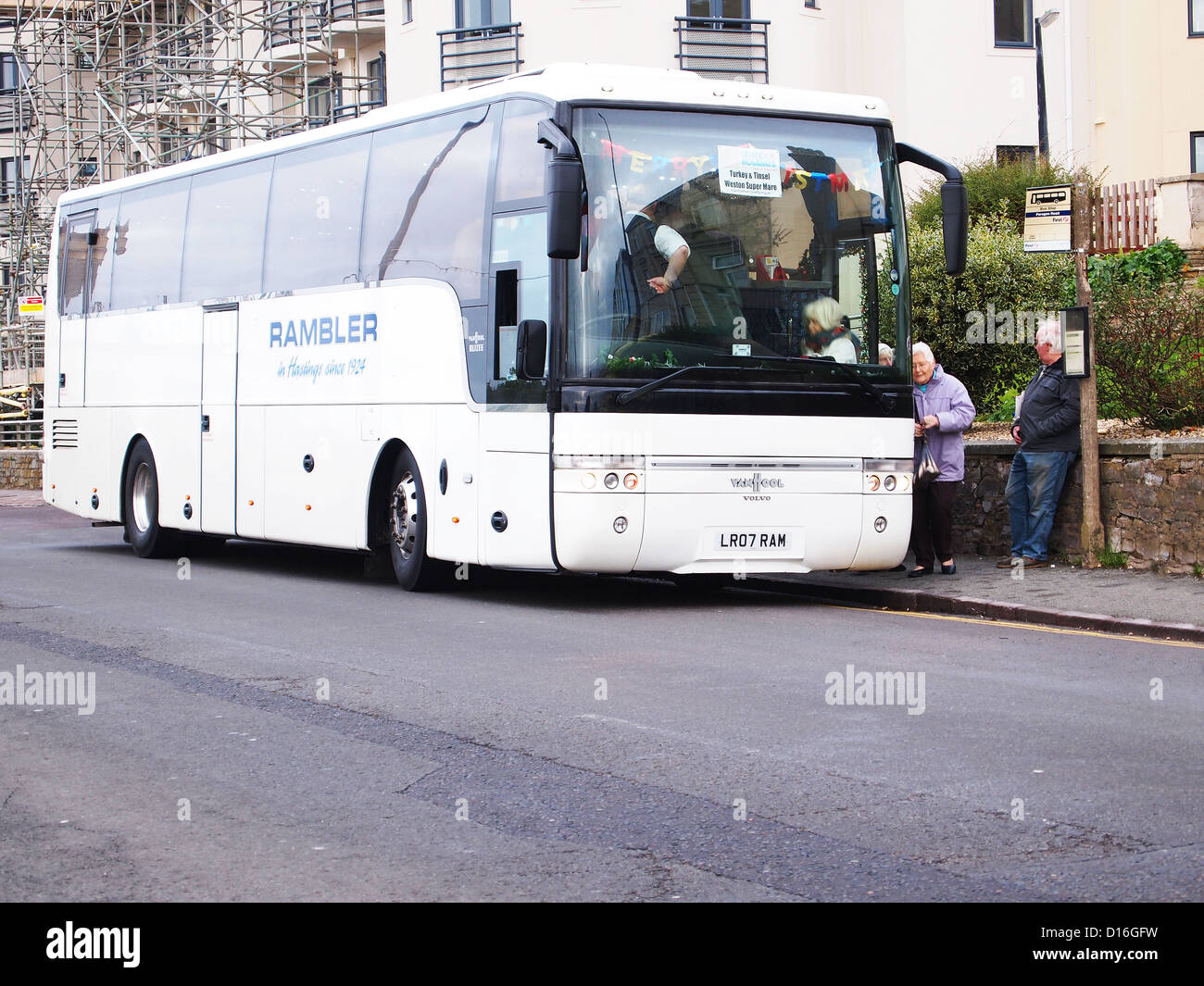 White coach bus hires stock photography and images Alamy