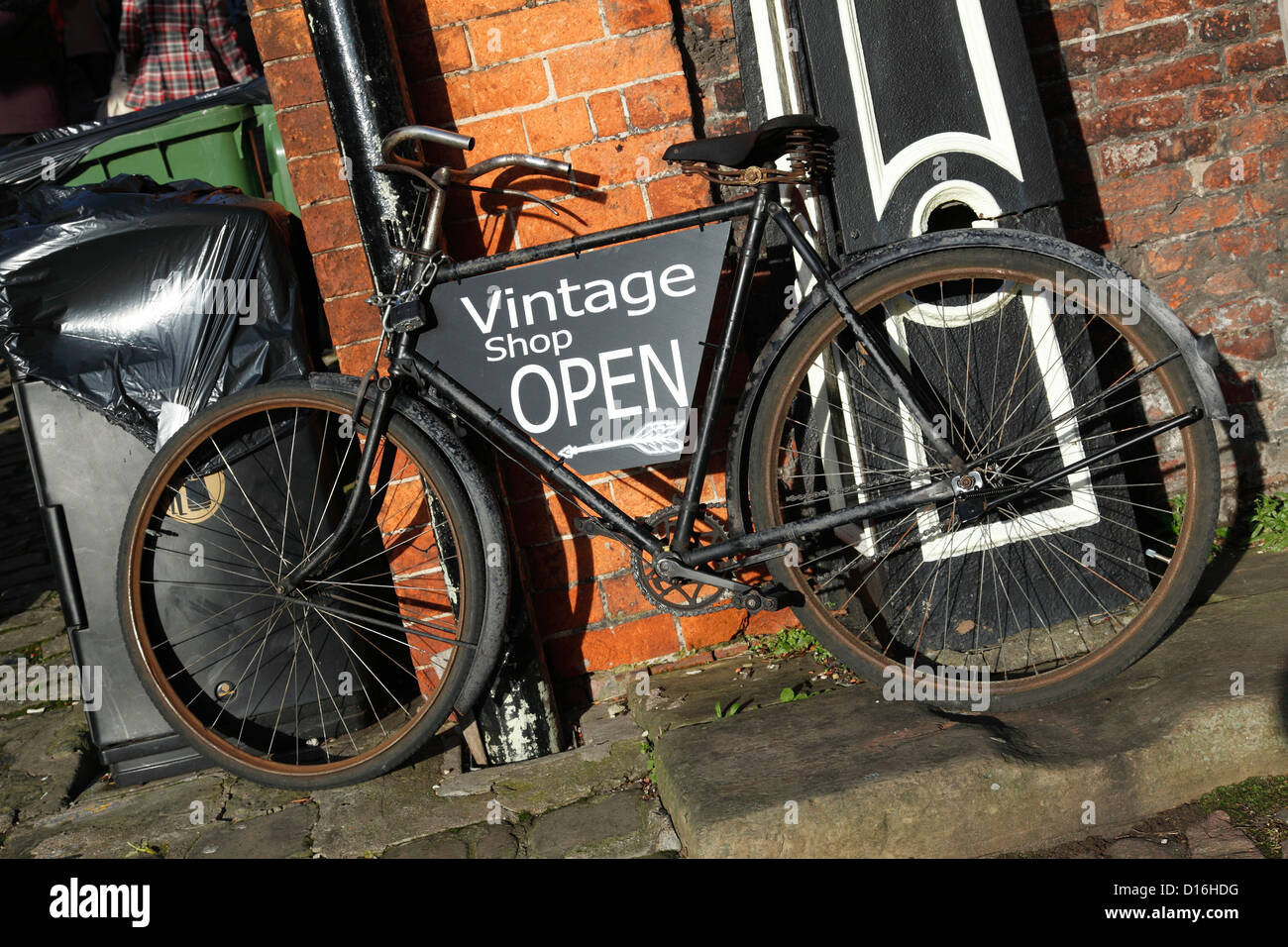 A vintage clothing shop sign in Lincoln, England, U.K. Stock Photo