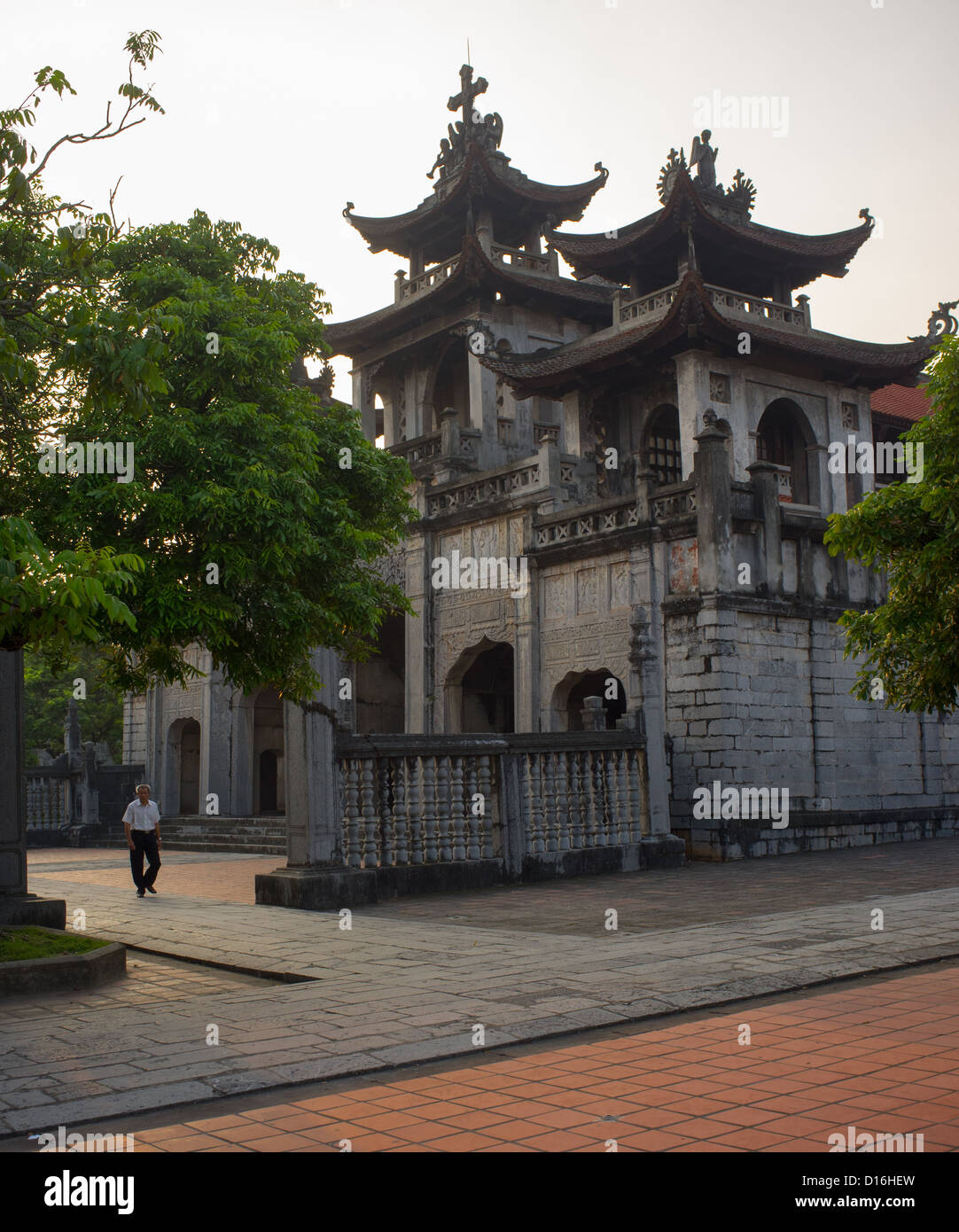 General view pictures of Phat Diem Catholic church complex situated 26KM from Ninh Binh, also known as Kim Son Stock Photo