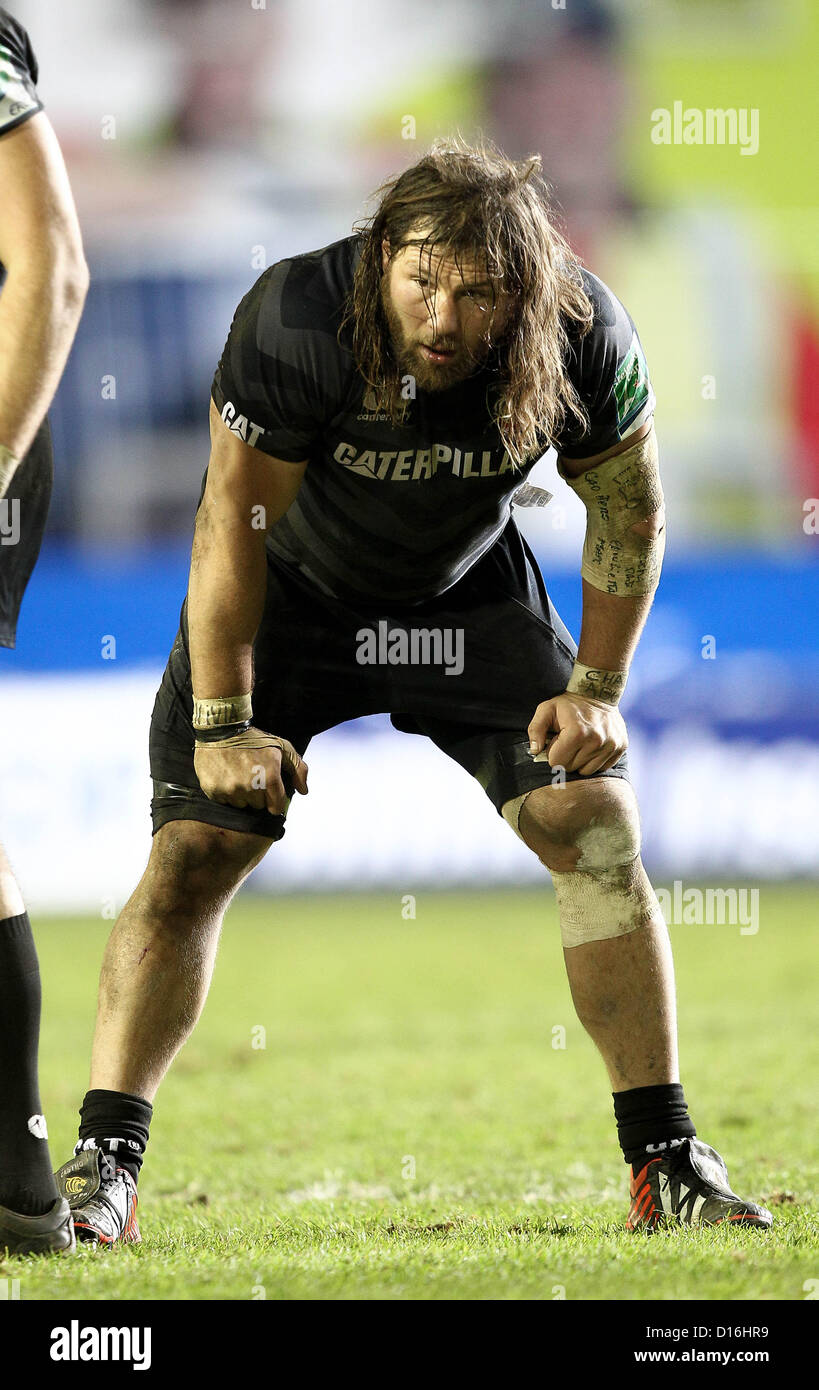 09.12.2012 Leicester, England.  Tigers Martin Castrogiovanni in action during the Heineken Cup game between Leicester Tigers and Treviso from Welford Road. Stock Photo