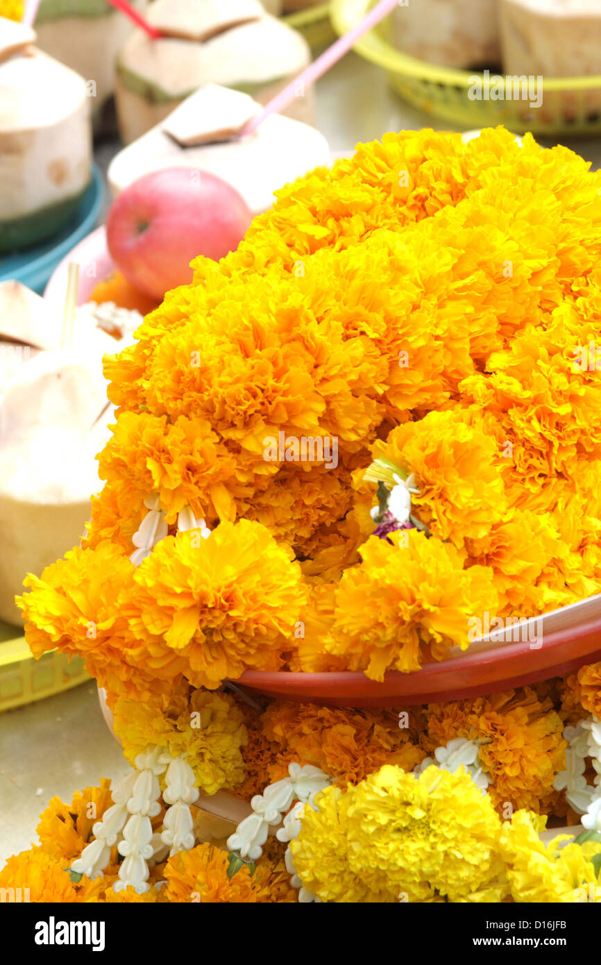 Thai Garland Flowers Stock Photo Alamy